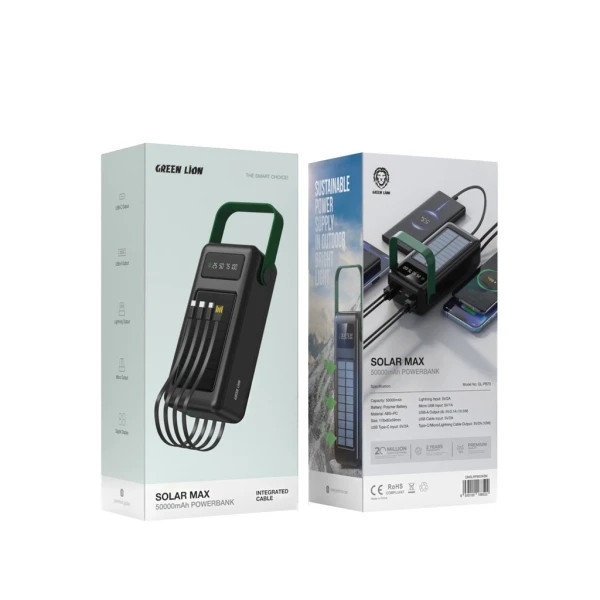 پاوربانک سولارمکس 50000 میلی آمپر گرین Green Solar Max 50000mAh PowerBank