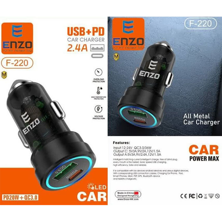 شارژر فندکی 20 وات ENZO PD F-220